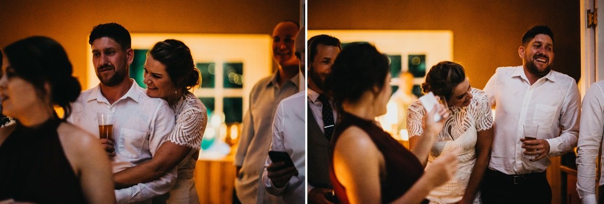 Guests gather together for a toast at the reception. Photograph by documentary wedding photographer Joshua Mikhaiel.