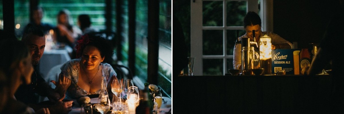 Rain falls over the lawn and water beyond the homestead. Photograph by documentary wedding photographer Joshua Mikhaiel.