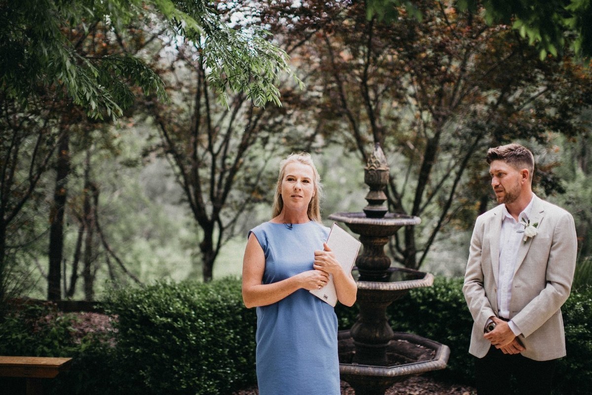 Guests walk through the homestead gardens in a two-photo collage. Photograph by documentary wedding photographer Joshua Mikhaiel.
